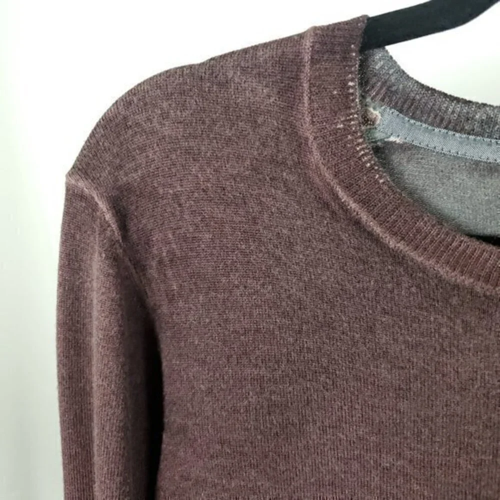 Men's 7 For All Mankind 100% Wool Distressed/Burnout Effect Fine Knit Sweater S